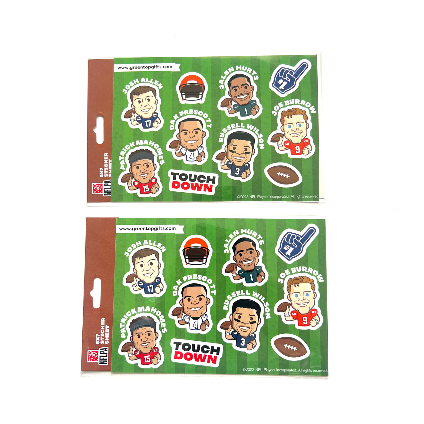 PRE-ORDER NFLPA x Greentop Gifts QB Sticker Sheets - 2pk