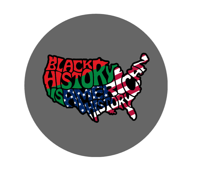 Grey Black History Is American History Flag - Black History Month Button