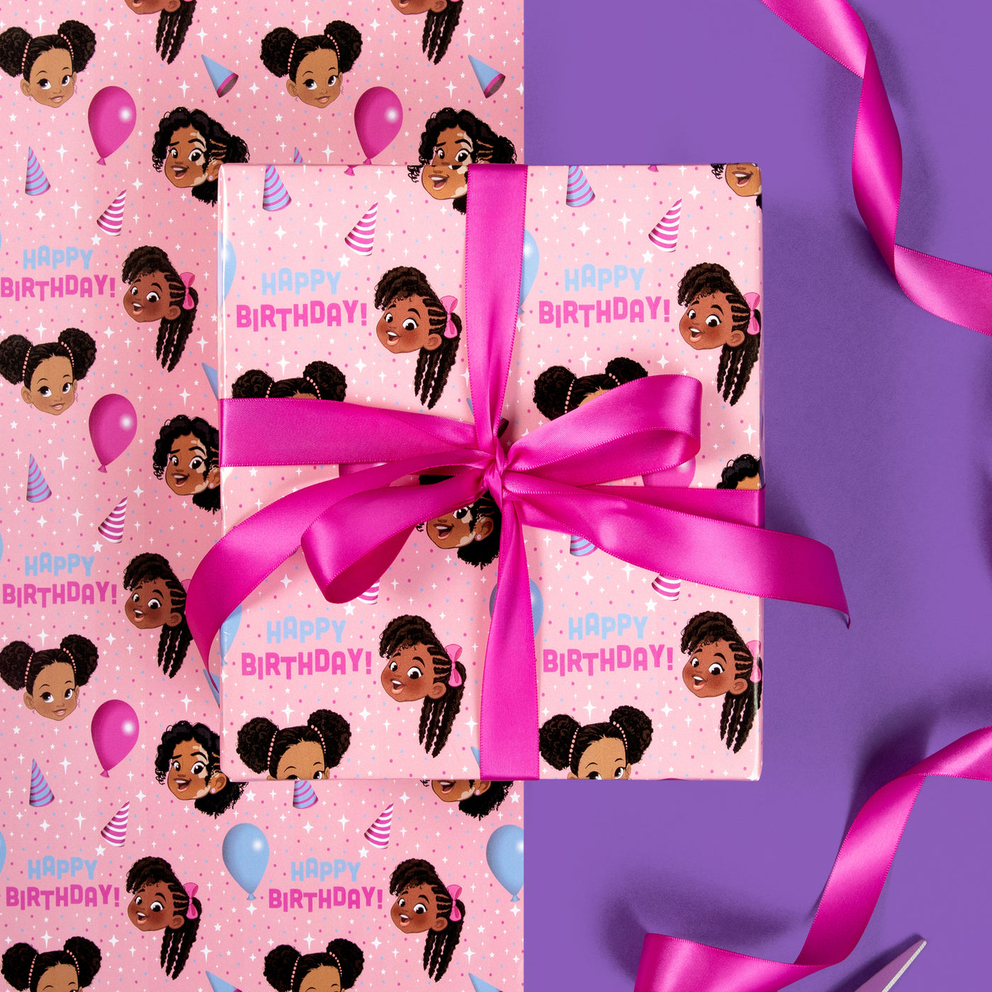 Happy Birthday! Pink Balloons Gift Wrap