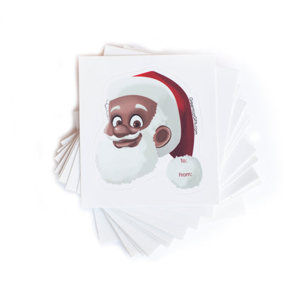 Clarence Claus Gift Label Black Santa Claus