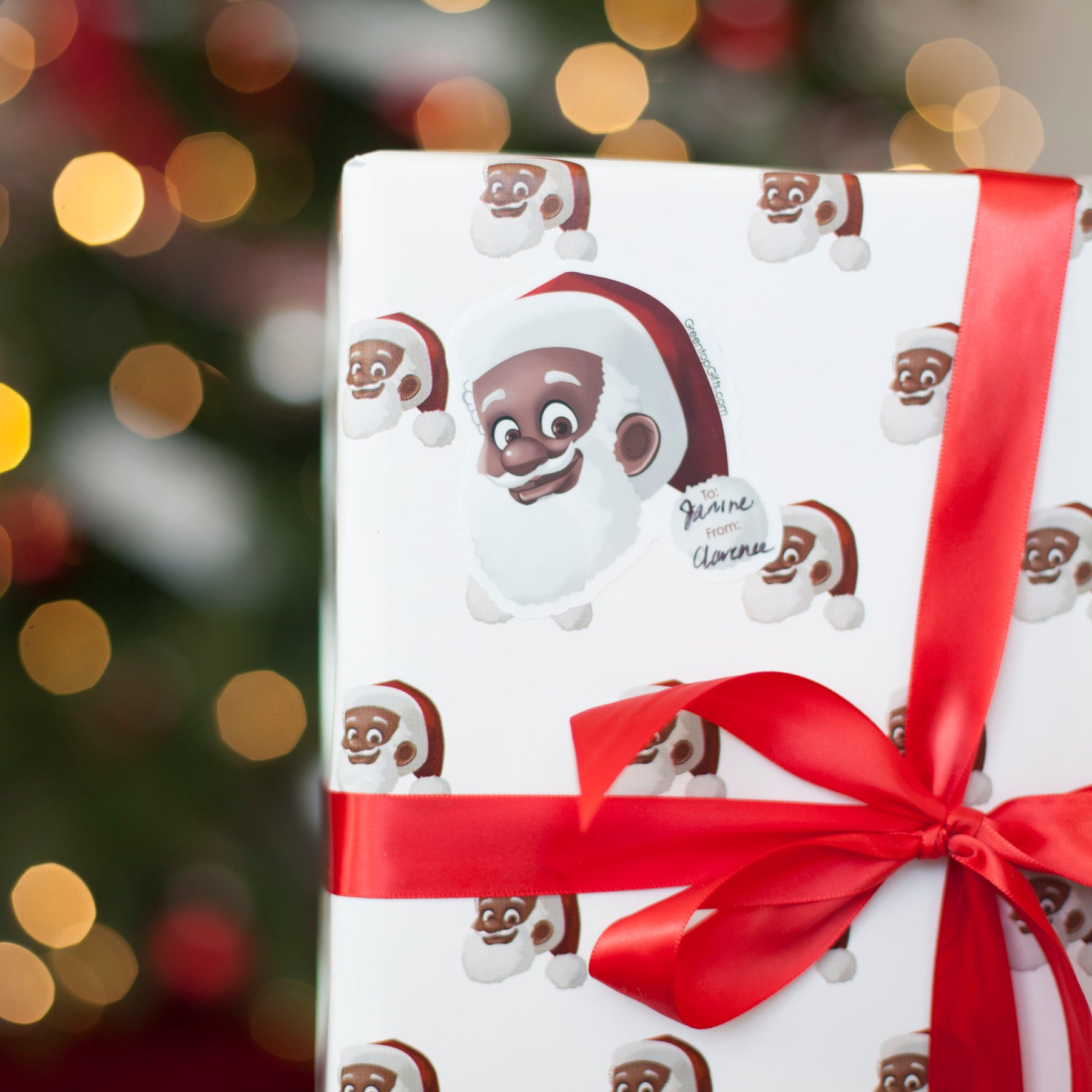 Black Santa & Mrs. Claus Christmas Wrapping Paper — the SivART Gallery