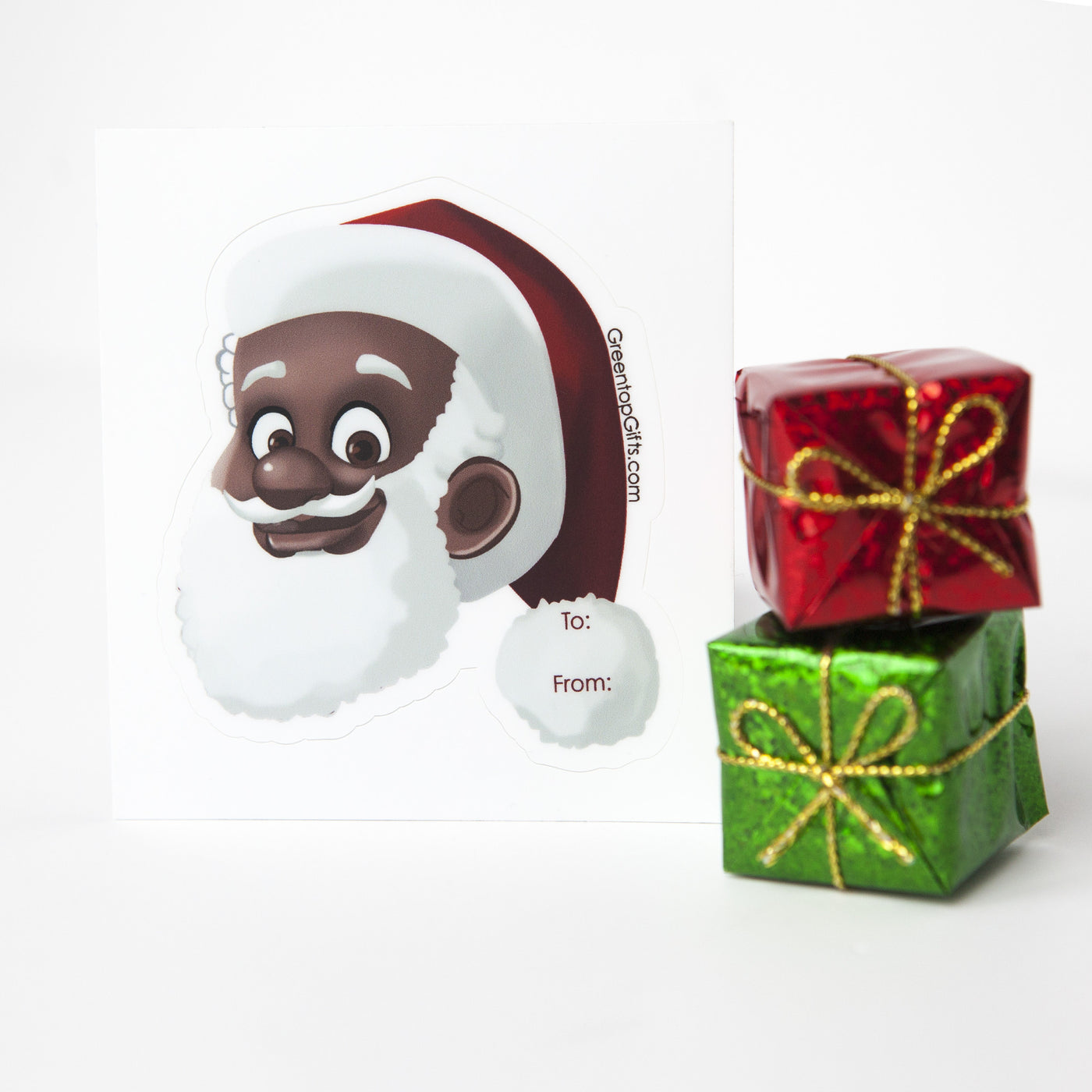 Clarence Claus™ Gifts Wrap, black santa claus greentop