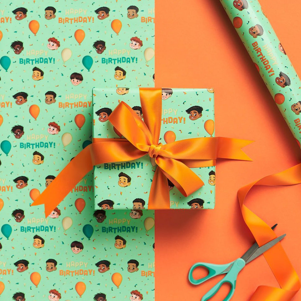 Happy Birthday Gift Wrap Multicultural Boys – Greentop Gifts