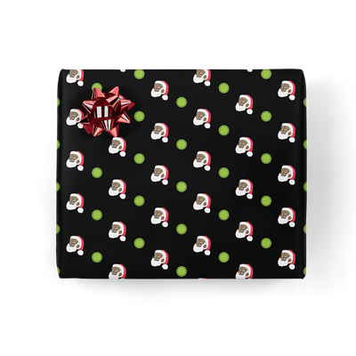 Greentop Gifts - Black Santa - Clarence Claus™ Dots Gift Wrap